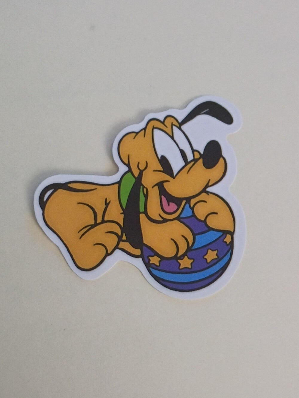 10/$10 Sticker - Disney Mickey & Friends - Baby Pluto Puppy Dog Playing w/ Ball